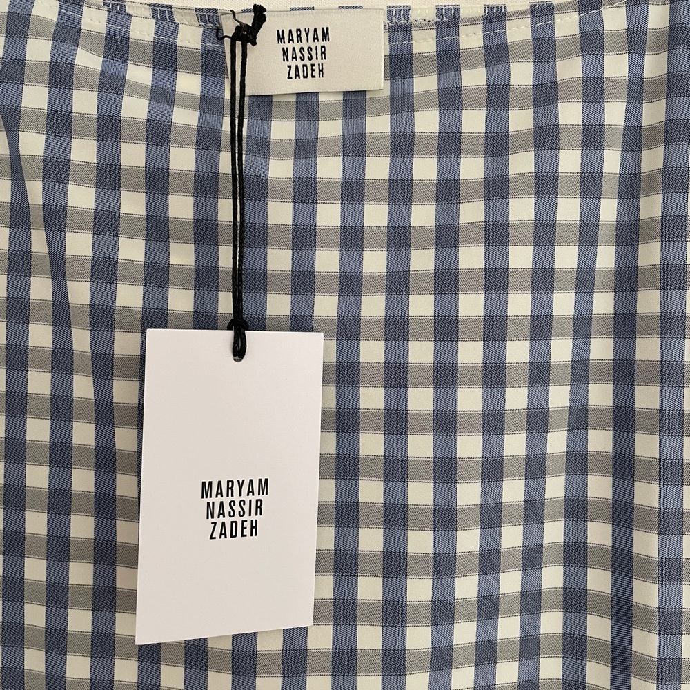 Maryam Nassir Zadeh Salma Dress Blue Gingham - Picture 6 of 16